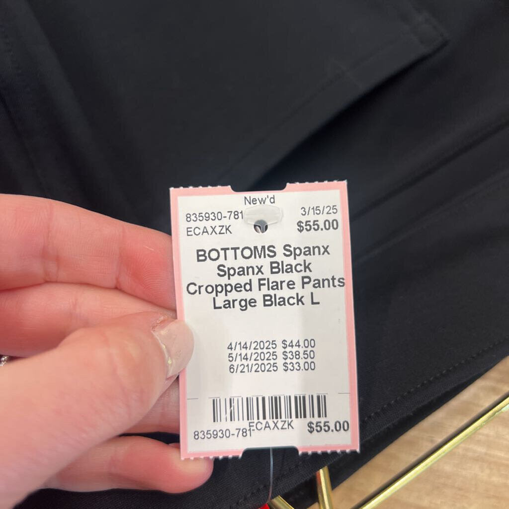 Spanx Black Cropped Flare Pants Large