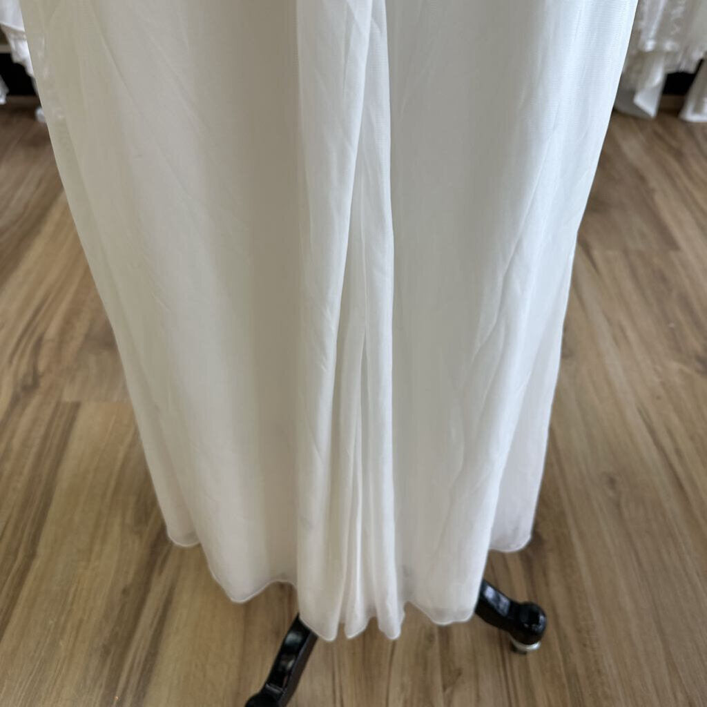 Sequin Hearts Black Strapless Top White Skirt Long Formal Dress 3