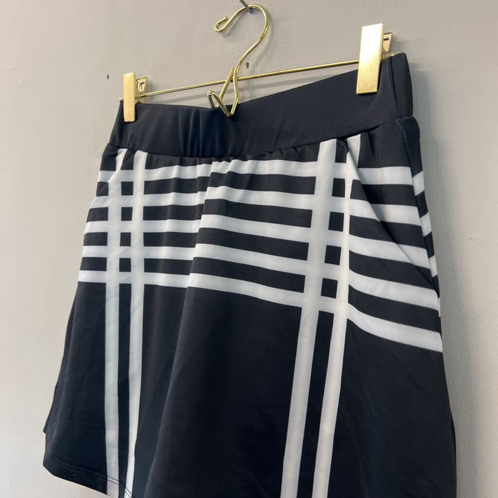 21 Grams Black/ White Print Athletic Skort Small