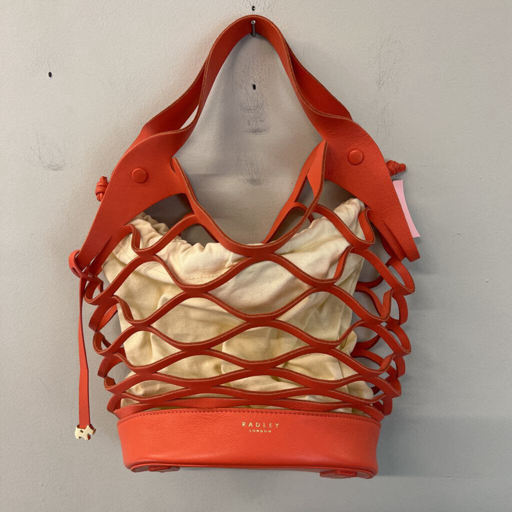 Radley Orange/ Cream Woven Basket Purse