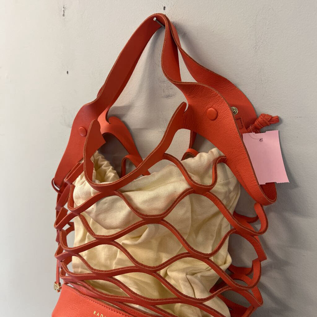 Radley Orange/ Cream Woven Basket Purse
