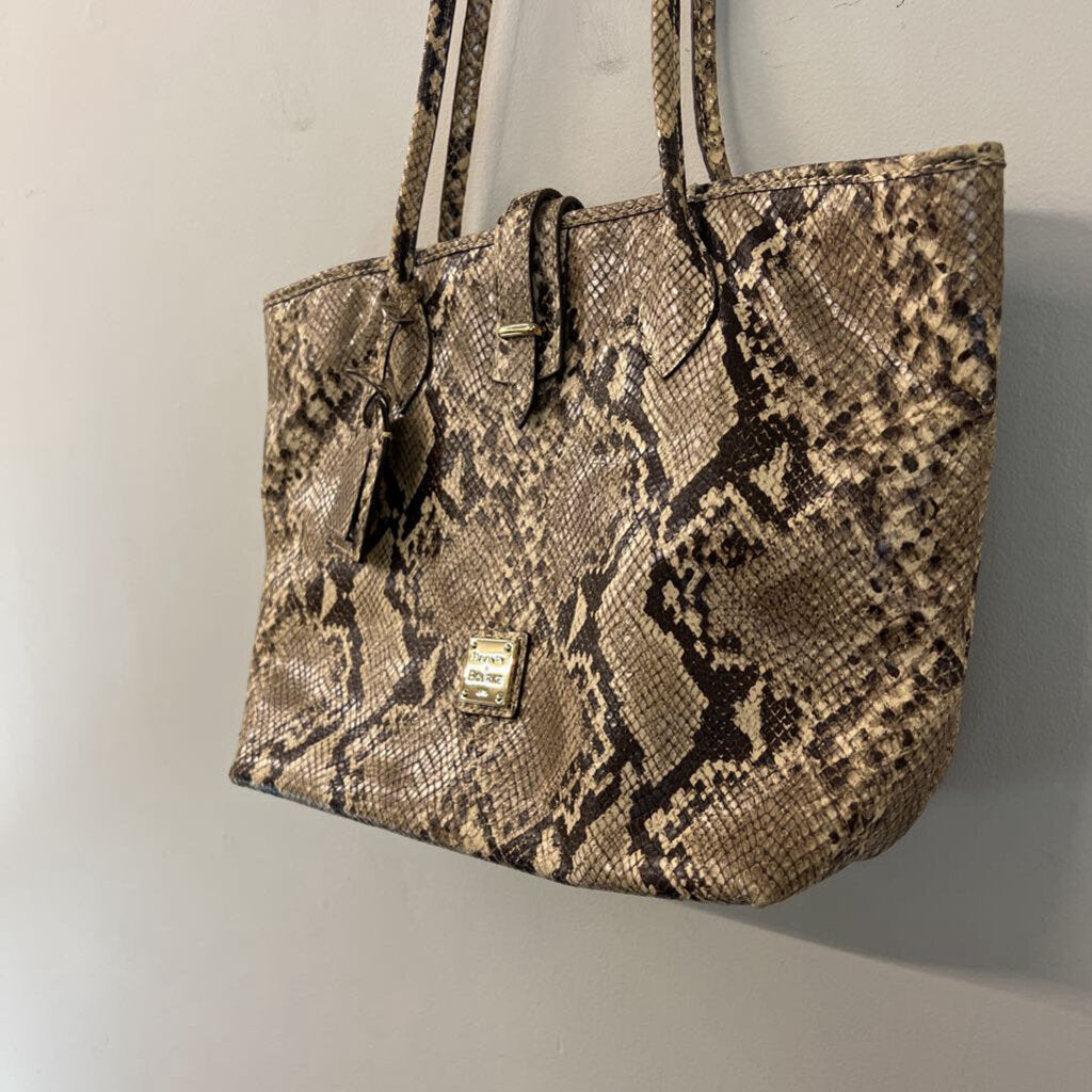 Dooney and Bourke Brown/ Cream Leather Snakeskin Purse