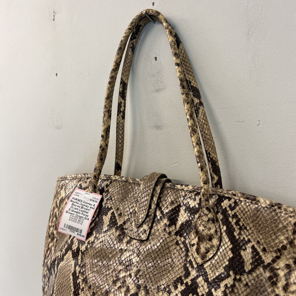 Dooney and Bourke Brown/ Cream Leather Snakeskin Purse