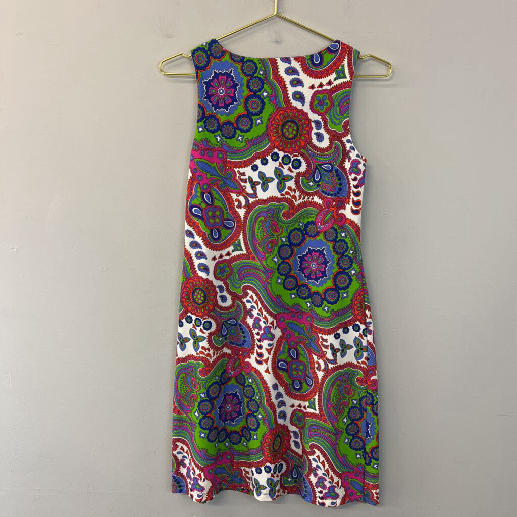 Jude Connally White/ Multi Print Sleeveless Shift Dress Extra Small