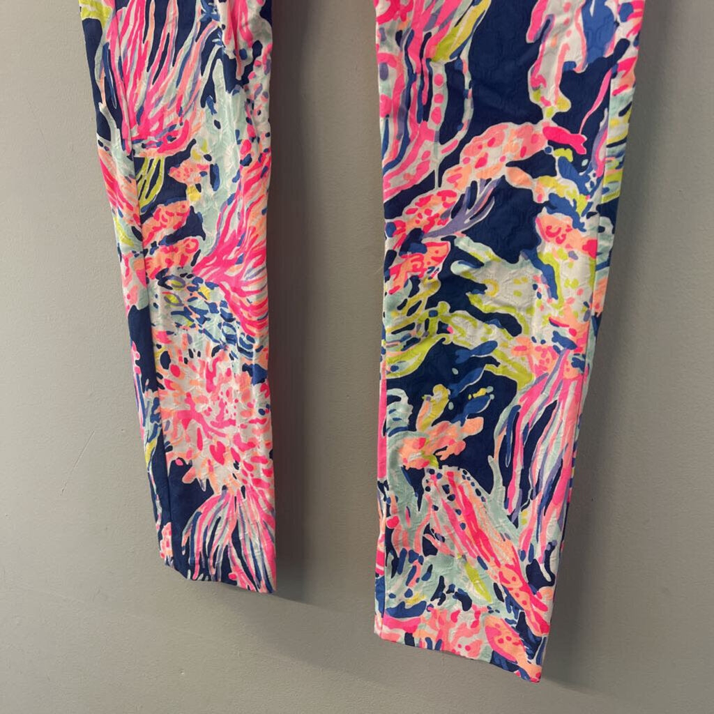 Lilly Pulitzer Blue/ Pink/ Multi Print Straight Leg Pants 0