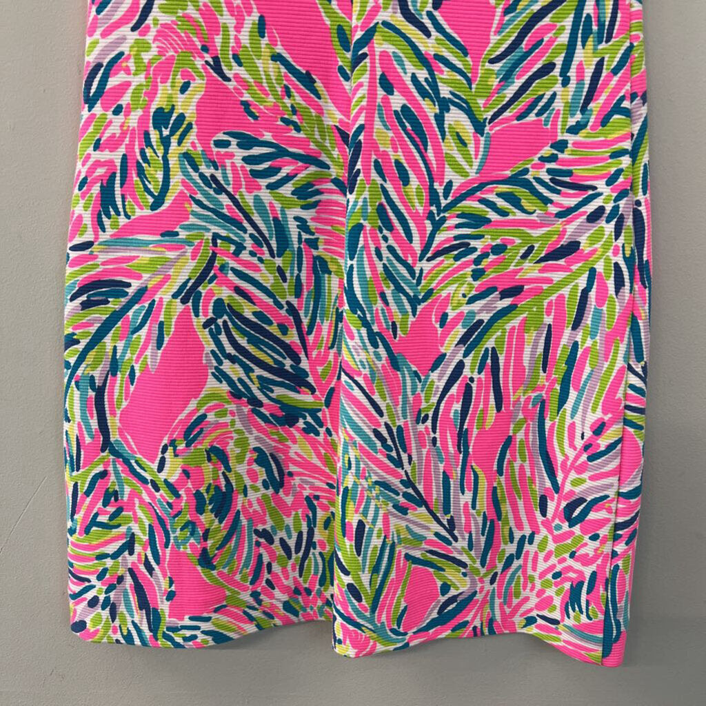 Lilly Pulitzer Pink/ Multi Print Short Sleeve Structured Dress Extra Small