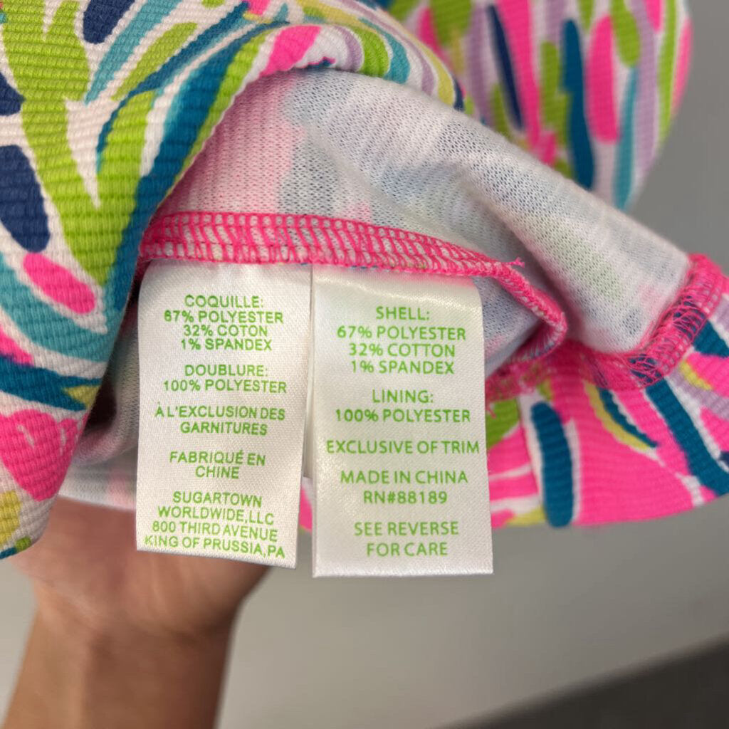 Lilly Pulitzer Pink/ Multi Print Short Sleeve Structured Dress Extra Small