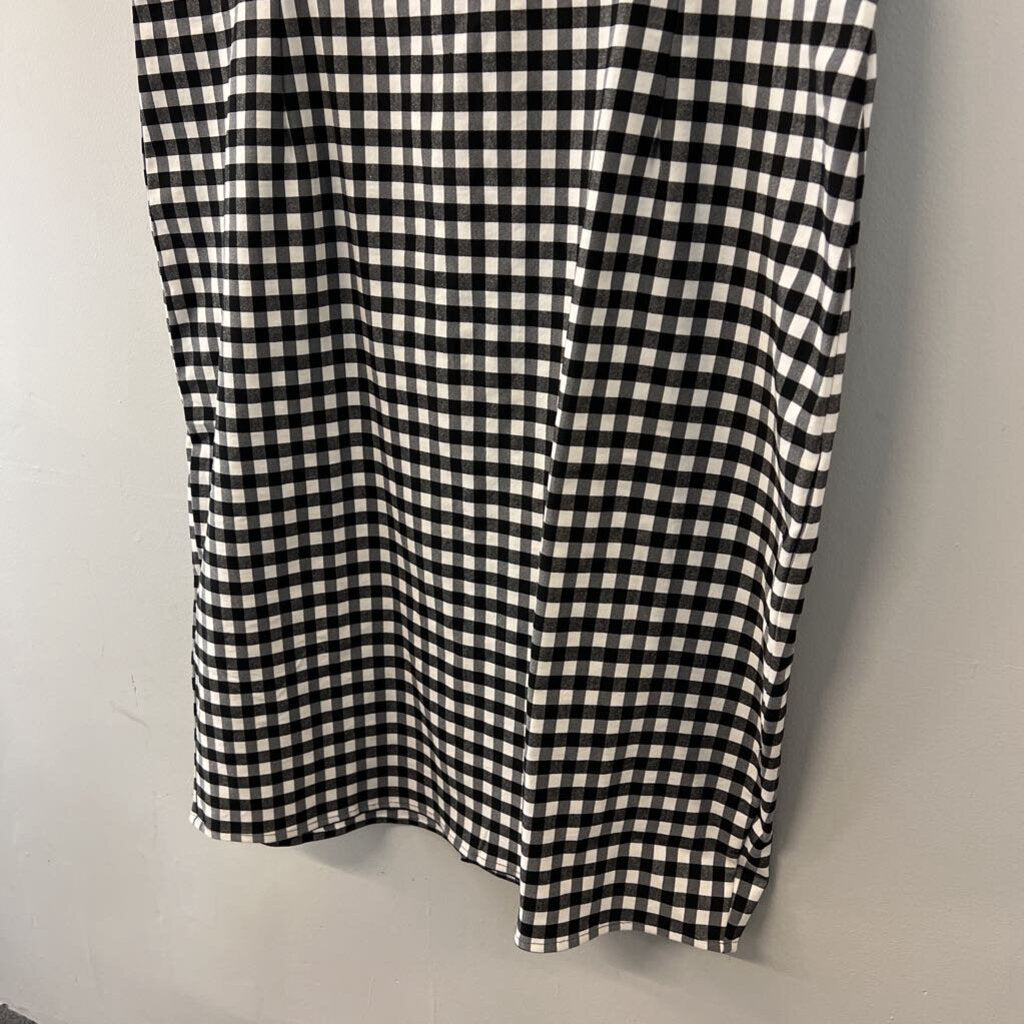 Unique Vintage Black/ White Checkered Sleeveless Dress 3X