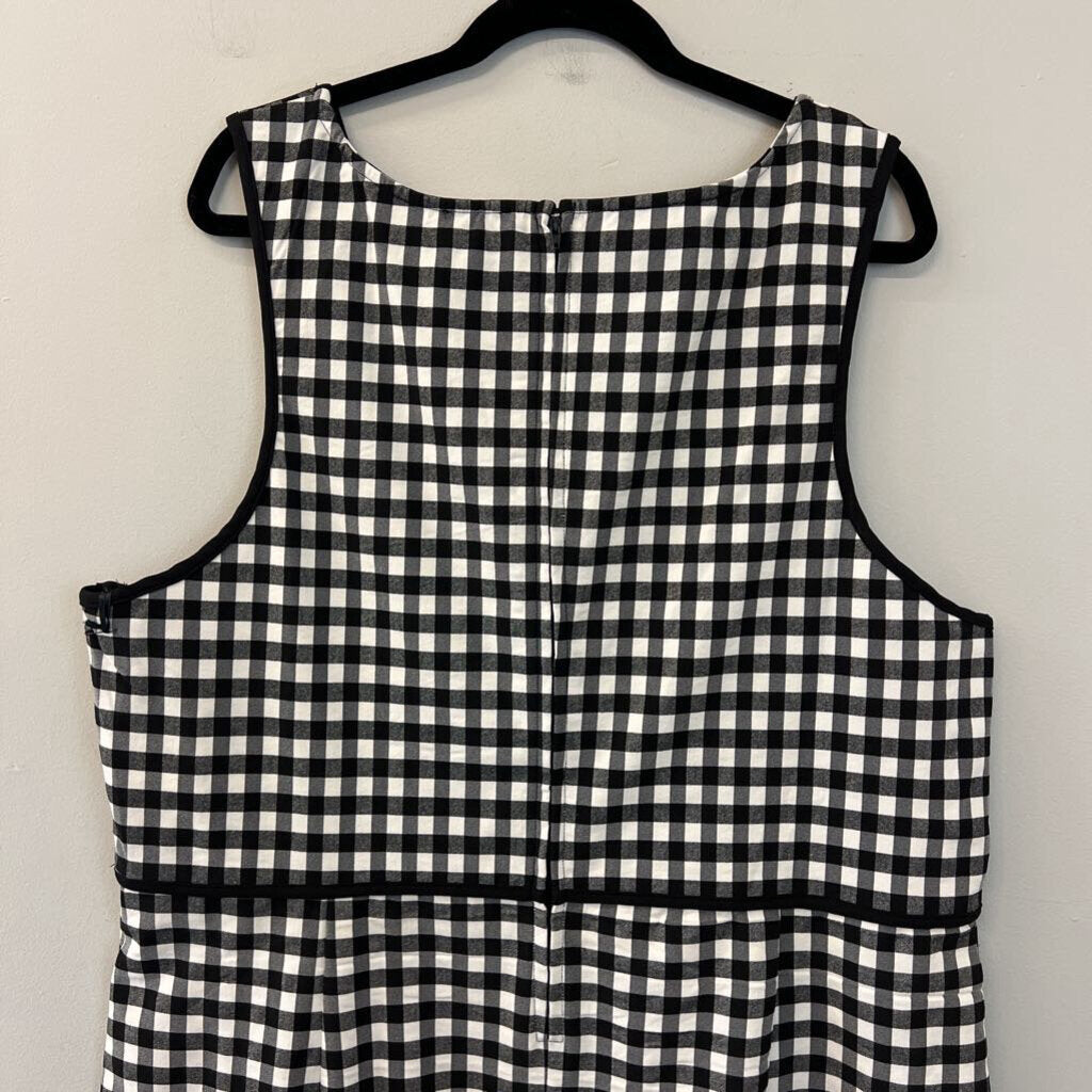 Unique Vintage Black/ White Checkered Sleeveless Dress 3X