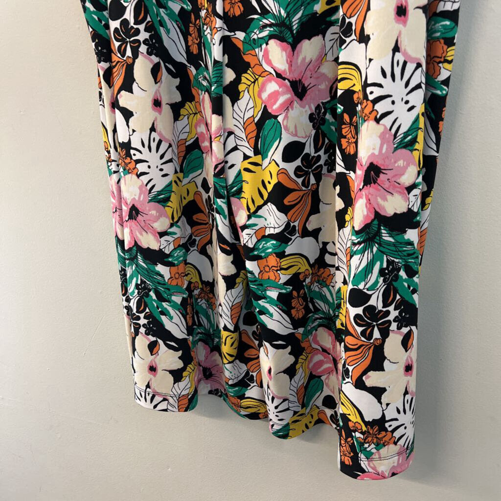 Lane Bryant Black/ Multi Tropical Print Wide Leg Pants 4XL