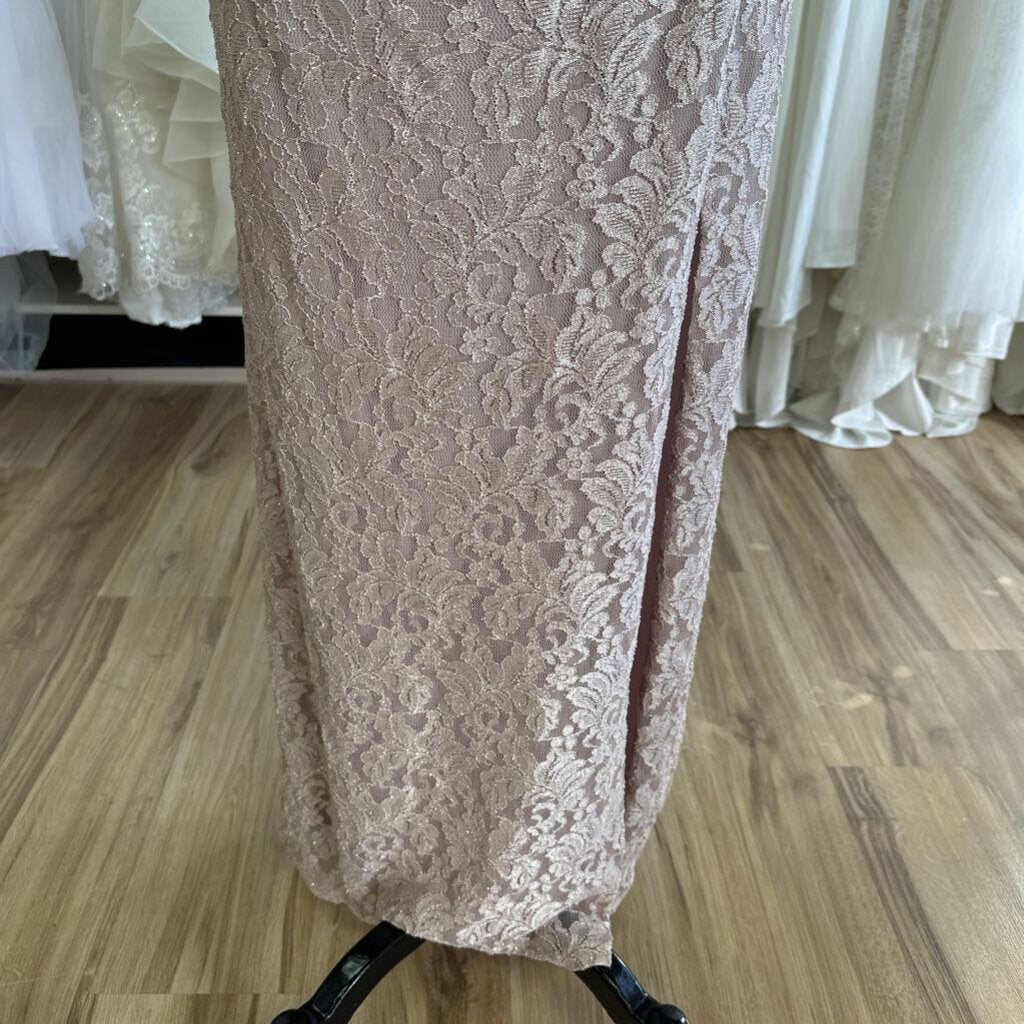 Oleg Cassini Shimmer Lace Cap Sleeve Dress 16W