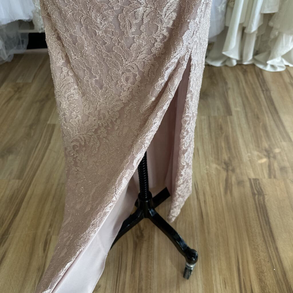 Oleg Cassini Shimmer Lace Cap Sleeve Dress 16W