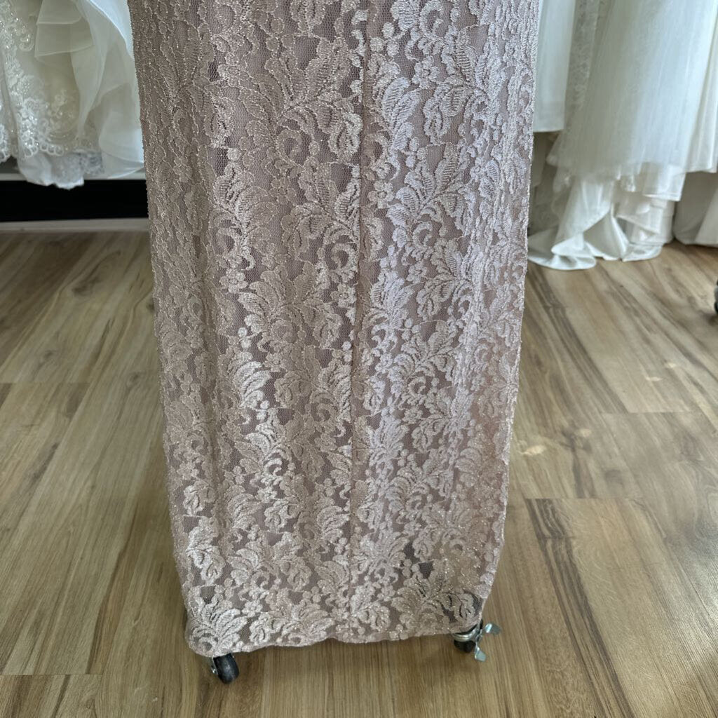 Oleg Cassini Shimmer Lace Cap Sleeve Dress 16W