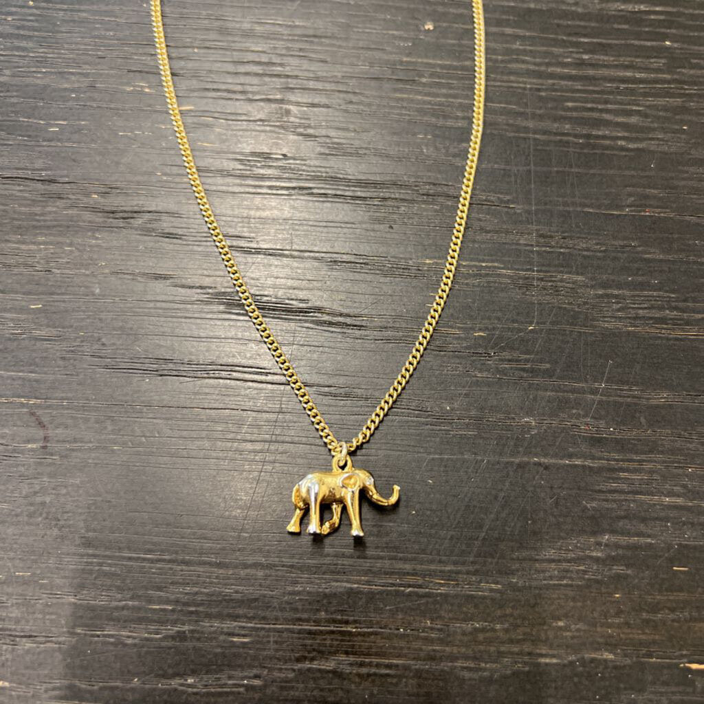 Dainty Gold Elephant Pendant Necklace