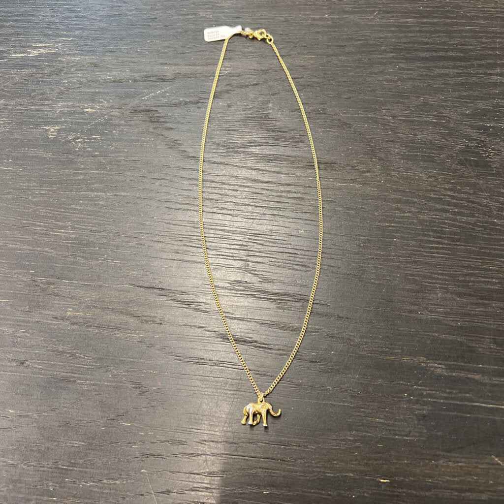 Dainty Gold Elephant Pendant Necklace