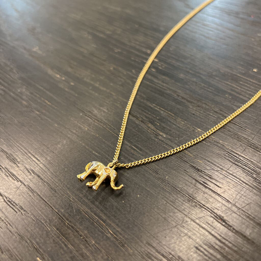 Dainty Gold Elephant Pendant Necklace