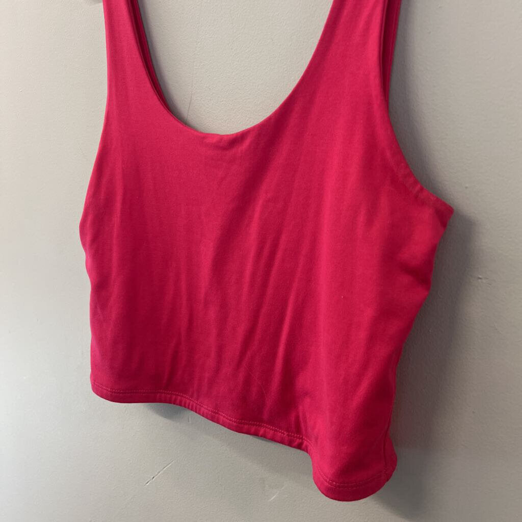 Sincerely Jules Hot Pink Cropped Tank Large