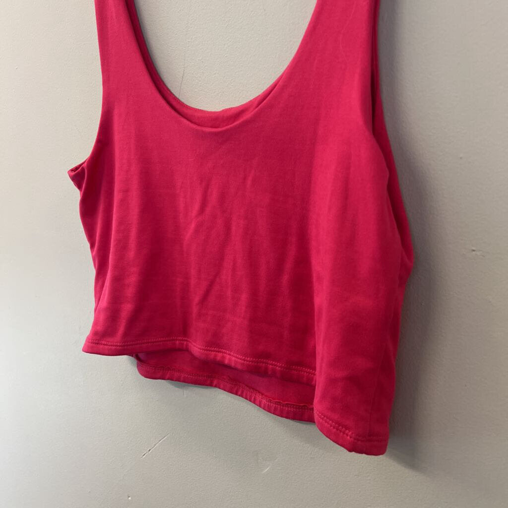 Sincerely Jules Hot Pink Cropped Tank Large