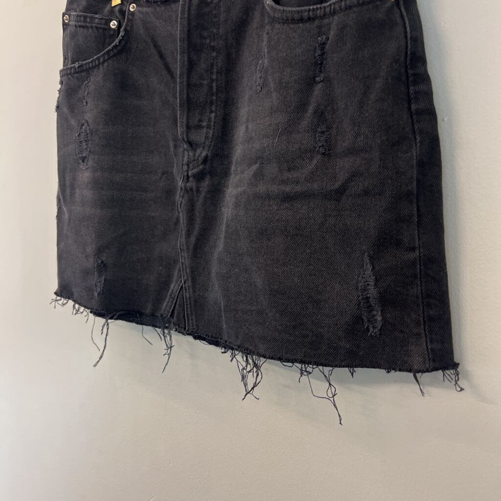 BDG Black Frayed Edge Denim Skirt Extra Large