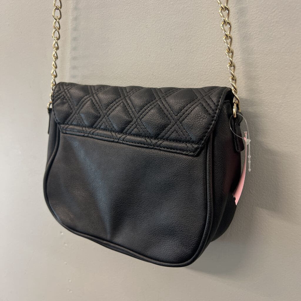 Black/ Gold Quilted Crossbody Purse
