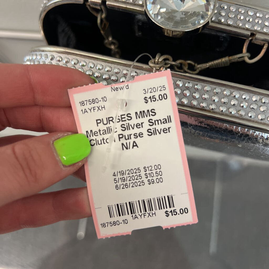 Metallic Silver Small Clutch Purse