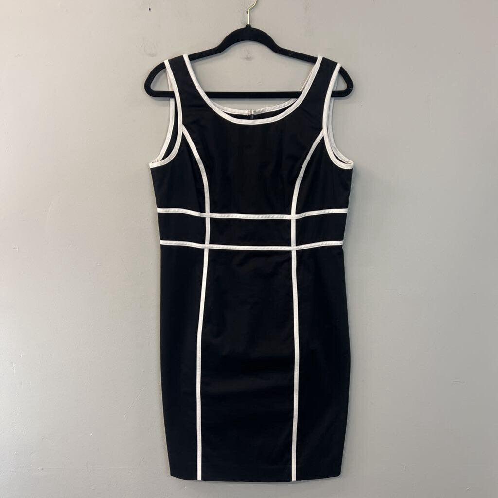 Calvin Klein Black/ White Stripe Detail Tank Dress 12