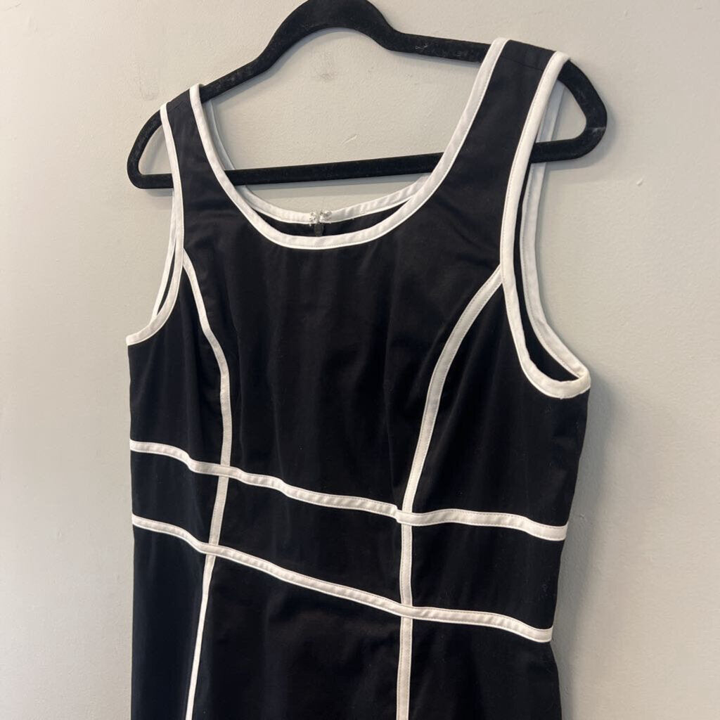 Calvin Klein Black/ White Stripe Detail Tank Dress 12