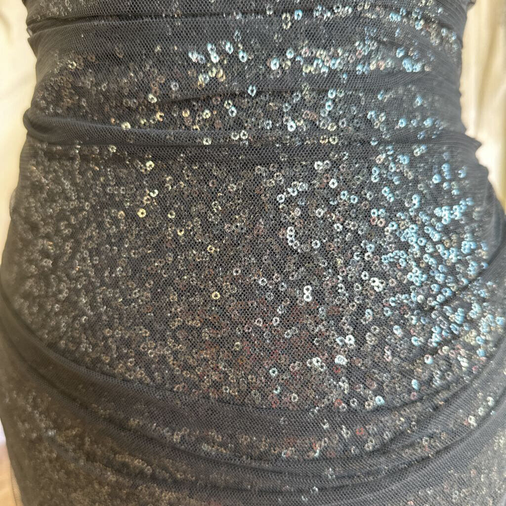 Ralph Lauren Grey Sequin Ruched Midi Dress 12