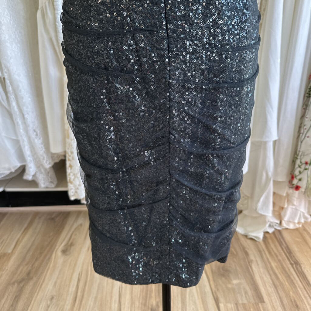 Ralph Lauren Grey Sequin Ruched Midi Dress 12