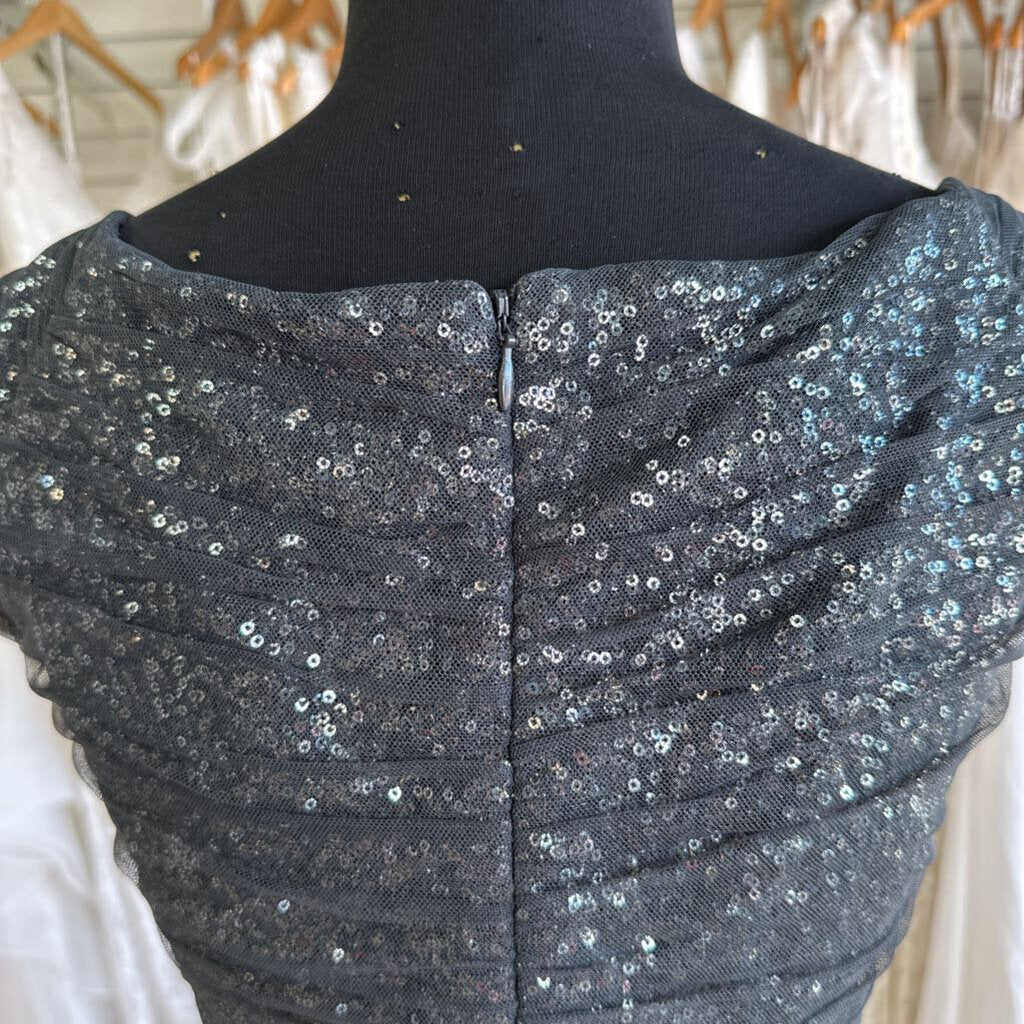 Ralph Lauren Grey Sequin Ruched Midi Dress 12