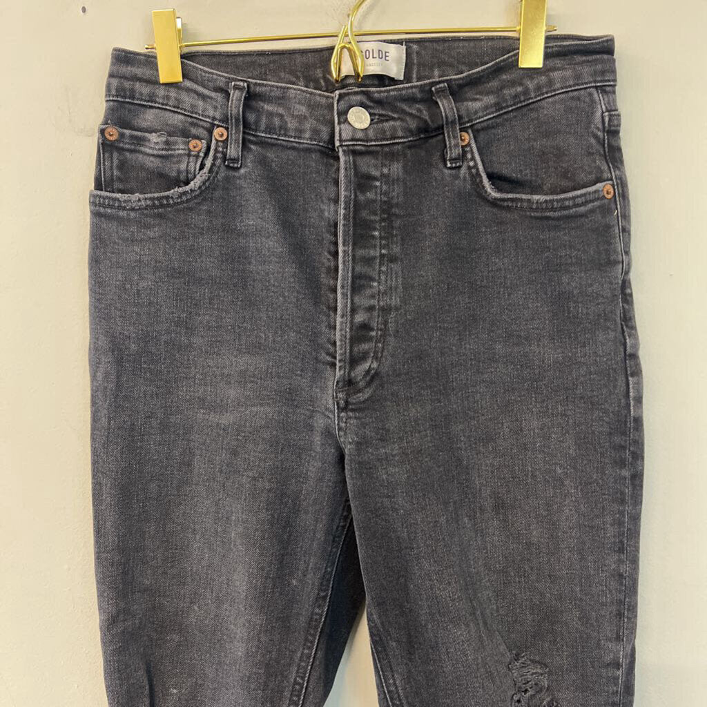 Agolde Black Distressed Skinny Leg Jeans 28