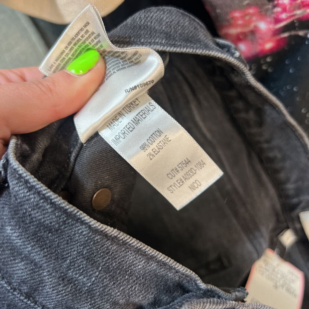 Agolde Black Distressed Skinny Leg Jeans 28