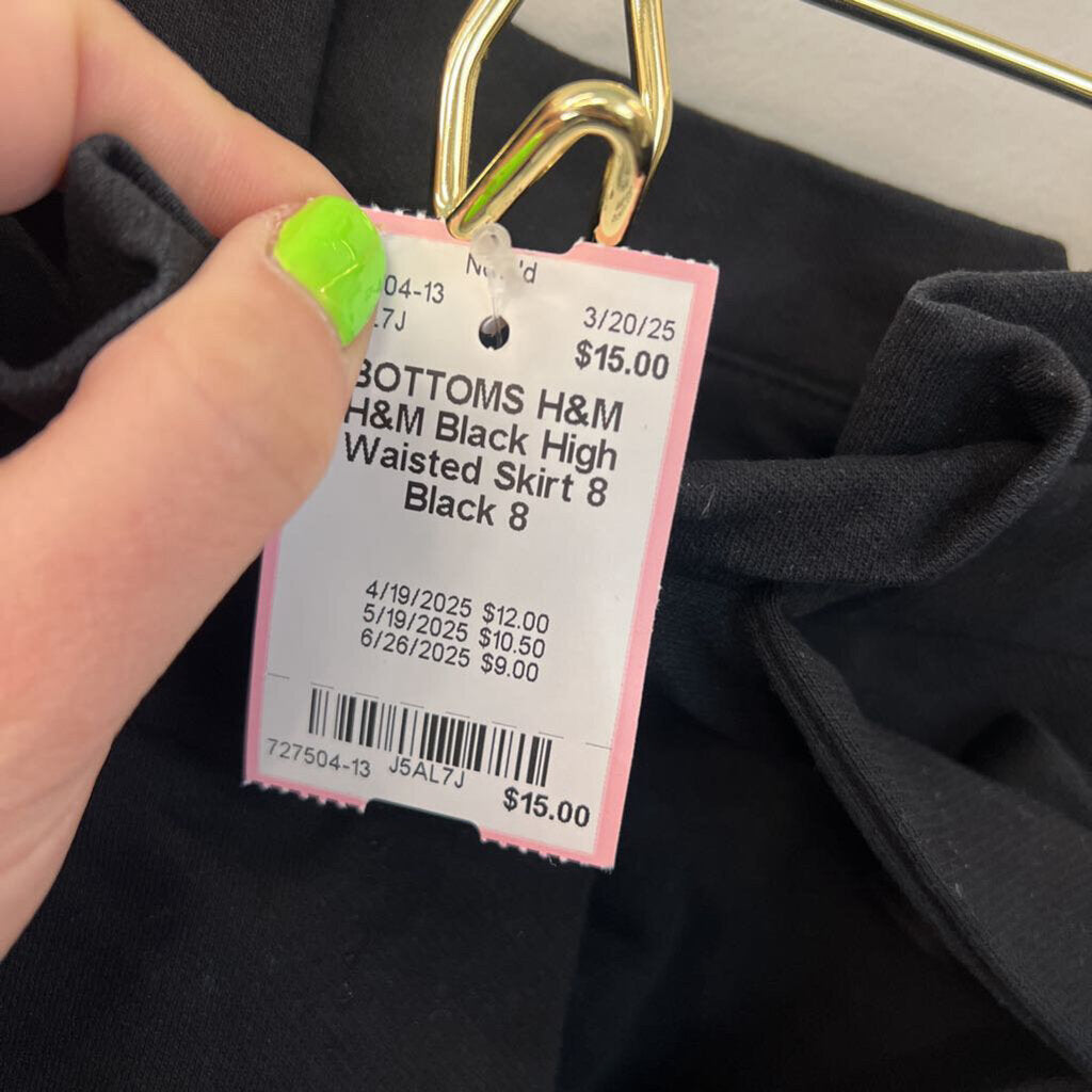 H&M Black High Waisted Skirt 8