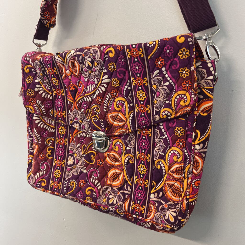 Vera Bradley Purple/ Multi Safari Sunset Laptop Purse