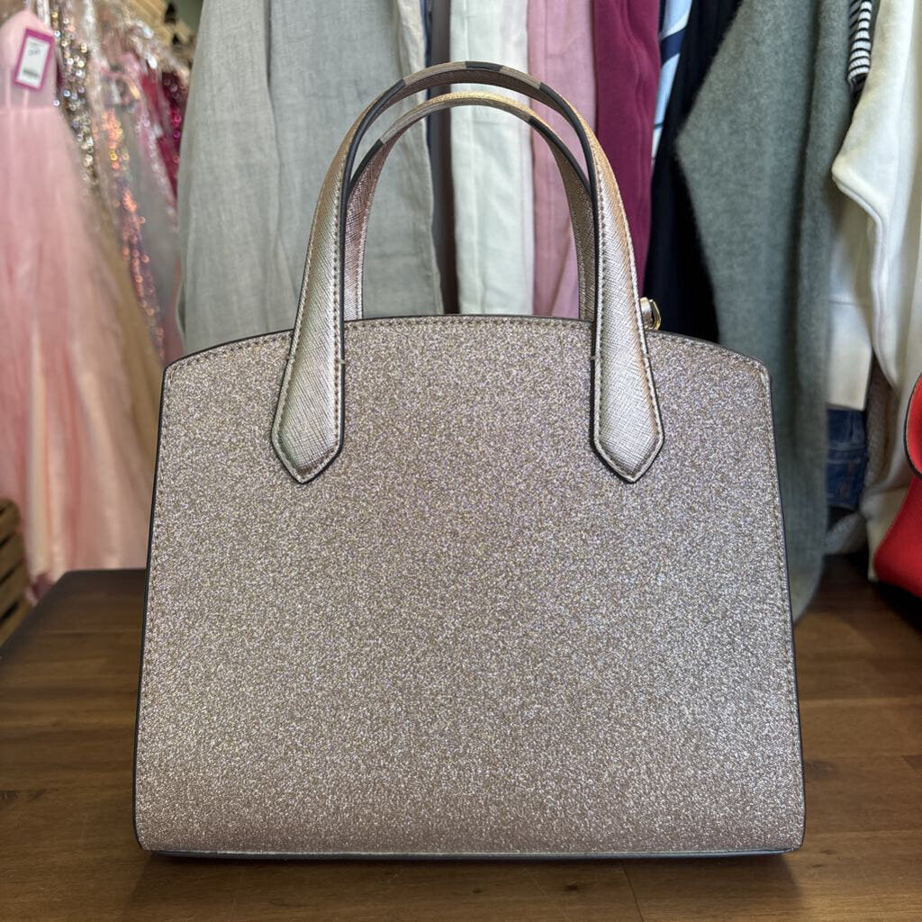 Kate Spade Rose Gold Sparkle Shimmer Small Boxy Purse