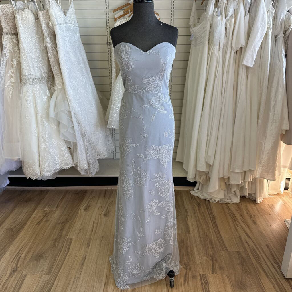 Hayley Paige Occasions Strapless Glitter Tulle Dress 10