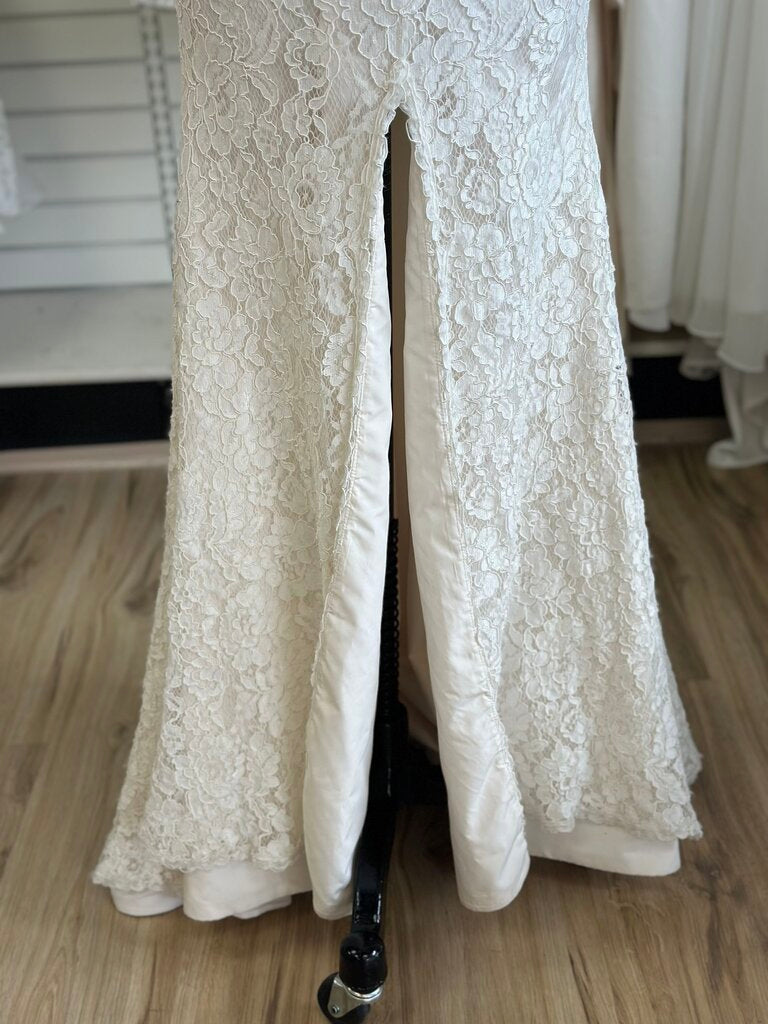 Mikaella Ivory Lace Fitted Bridal Gown 10