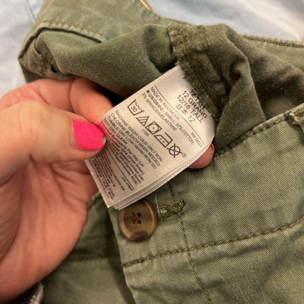 Gap Green Girlfriend Khaki Pants 12 Tall