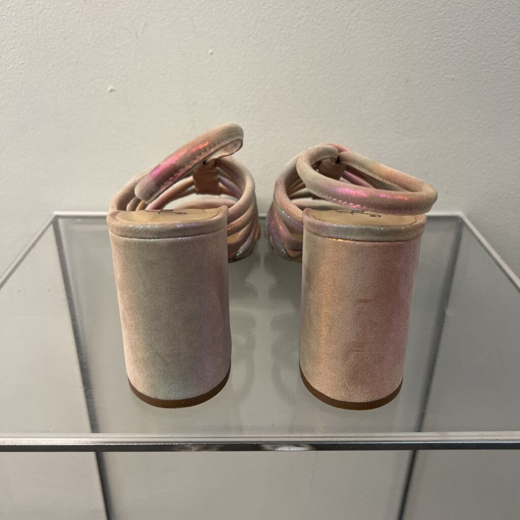 Free People Beige/ Metallic Multi Colette Cinched Heels 39
