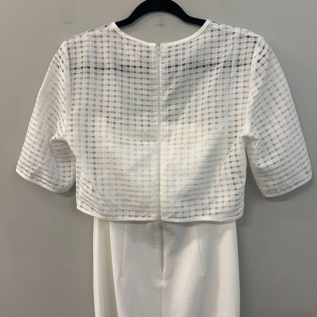 Asos White Checkered Short Sleeve Top Layered Dress 6