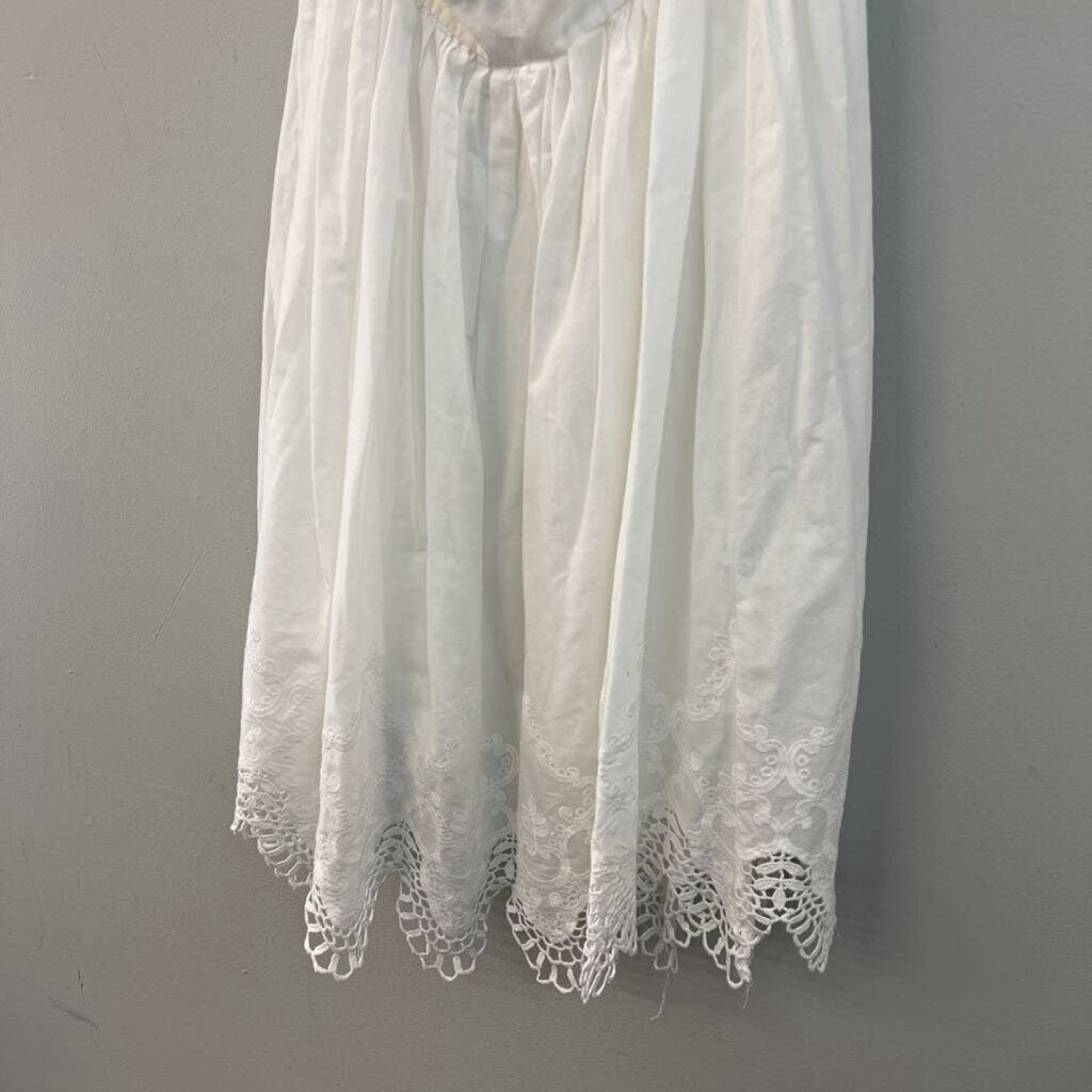 The Jetset White Embroidered Lace Off Shoulder Dress Medium