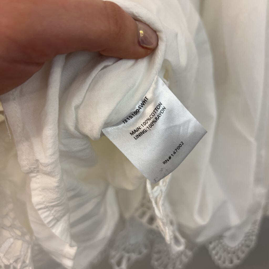 The Jetset White Embroidered Lace Off Shoulder Dress Medium