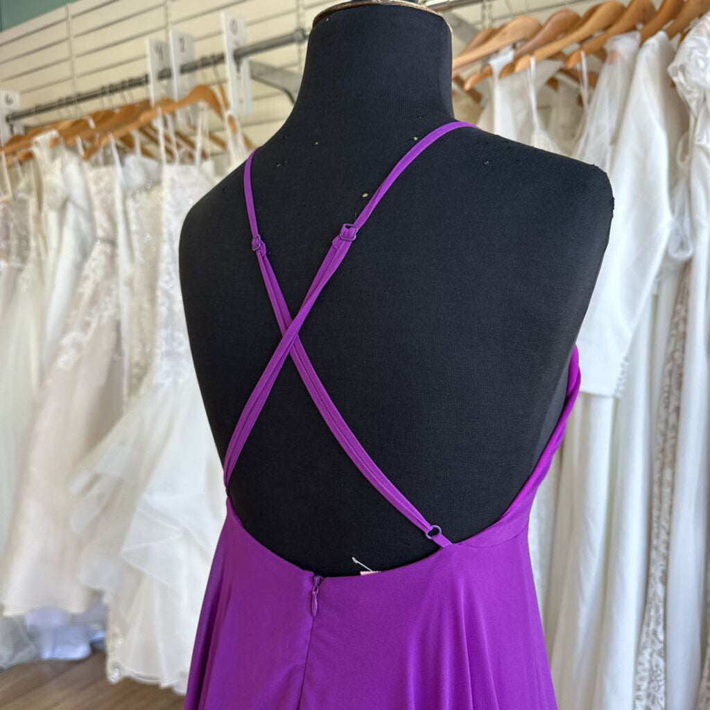 Lulus Purple High Neck Long Formal Dress Small