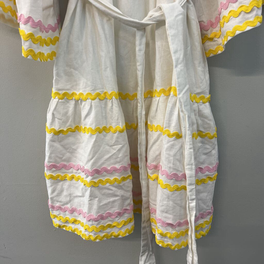Lisa Marie Fernandez for Target White/ Multi Swirl Stripe Long Sleeve Dress Small
