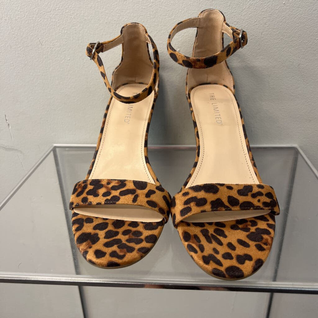 The Limited Brown/ Black Cheetah Print Open Toe Heels 10