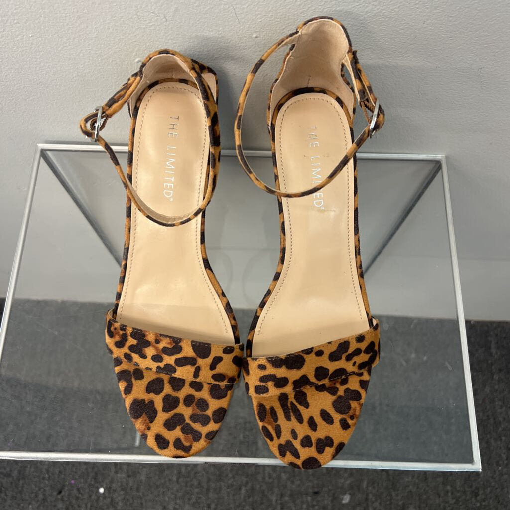 The Limited Brown/ Black Cheetah Print Open Toe Heels 10