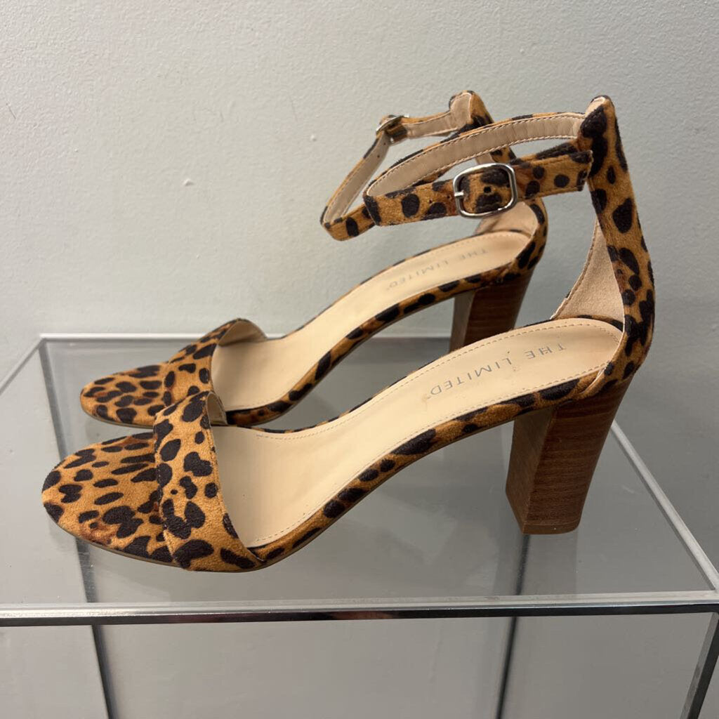 The Limited Brown/ Black Cheetah Print Open Toe Heels 10