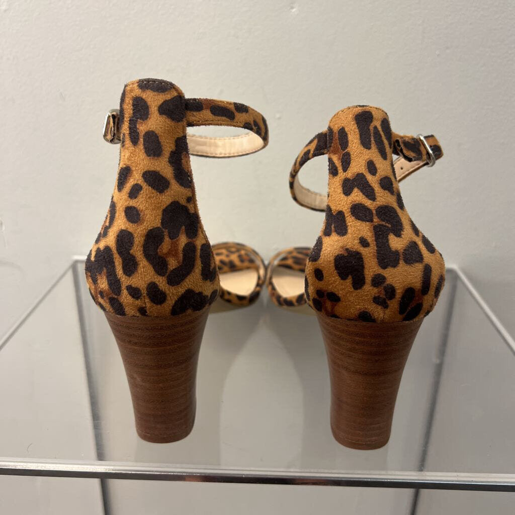 The Limited Brown/ Black Cheetah Print Open Toe Heels 10