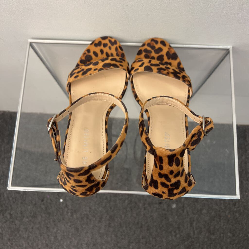 The Limited Brown/ Black Cheetah Print Open Toe Heels 10