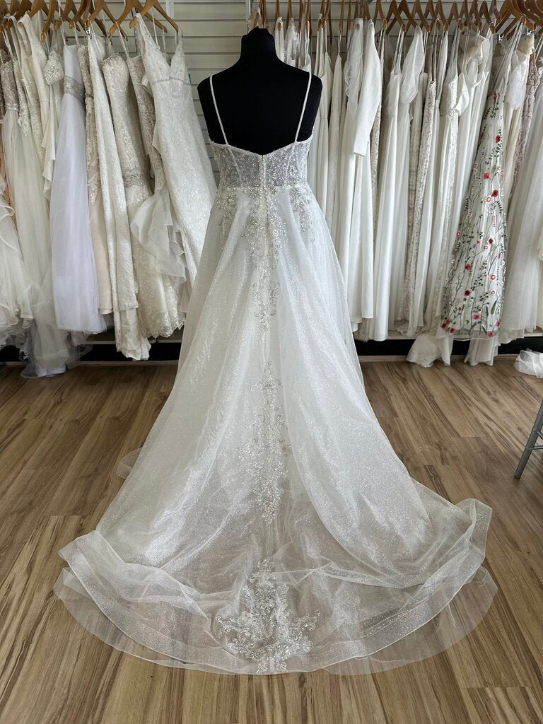 Stella Couture White Glitter Sparkle A Line Bridal Gown 20